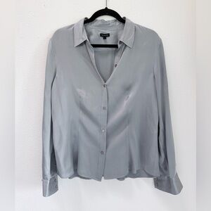 Talbots 100% Silk Button-Front Blouse, Flowy, Size 14
